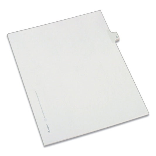 Avery Preprinted Legal Exhibit Side Tab Index Dividers, Allstate Style, 10-Tab, 19, 11 x 8.5, White, 25/Pack