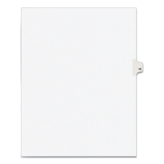 Avery Preprinted Legal Exhibit Side Tab Index Dividers, Avery Style, 10-Tab, 10, 11 x 8.5, White, 25/Pack