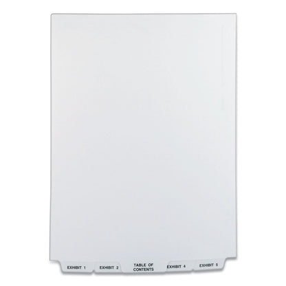 Avery Preprinted Legal Exhibit Bottom Tab Index Dividers, Avery Style, 26-Tab, Exhibit 1 to Exhibit 25, 11 x 8.5, White, 1 Set