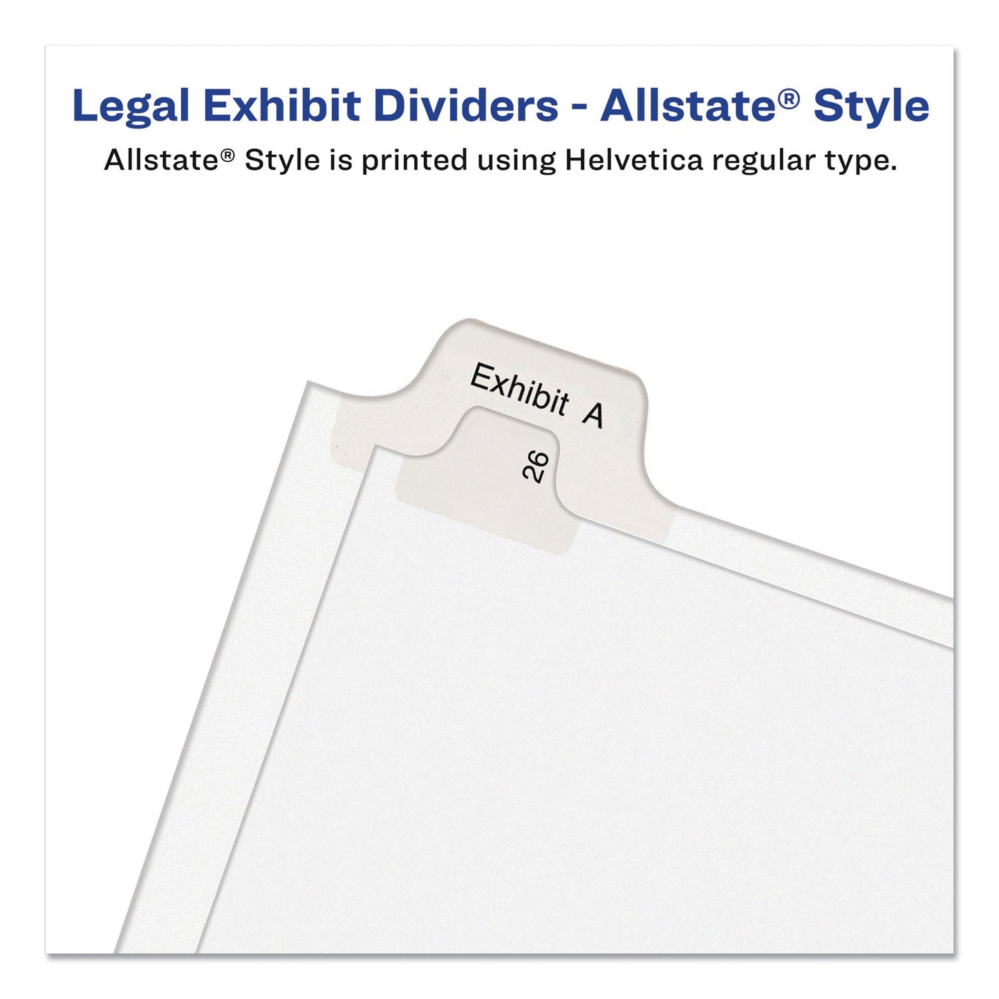 Avery Preprinted Legal Exhibit Side Tab Index Dividers, Allstate Style, 25-Tab, 51 to 75, 11 x 8.5, White, 1 Set, (1703)