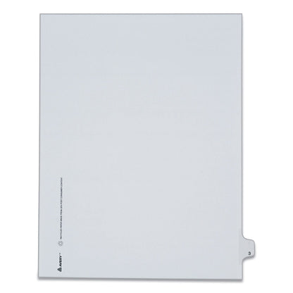 Avery Preprinted Legal Exhibit Side Tab Index Dividers, Allstate Style, 10-Tab, 3, 11 x 8.5, White, 25/Pack