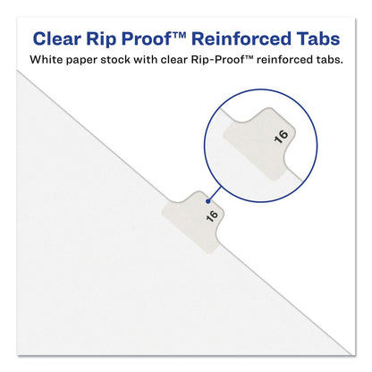 Avery Preprinted Legal Exhibit Side Tab Index Dividers, Avery Style, 10-Tab, 10, 11 x 8.5, White, 25/Pack