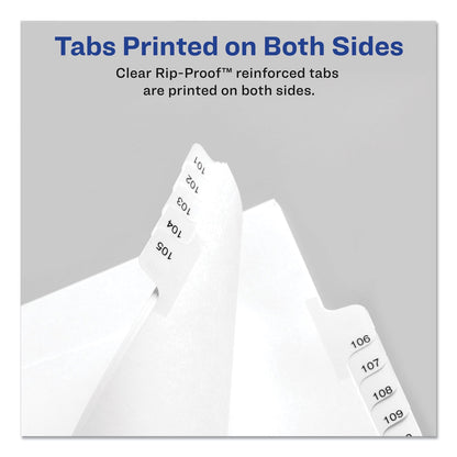 Avery Preprinted Legal Exhibit Side Tab Index Dividers, Allstate Style, 10-Tab, 21, 11 x 8.5, White, 25/Pack