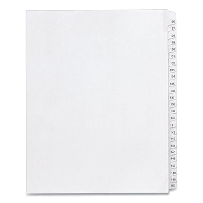 Avery Preprinted Legal Exhibit Side Tab Index Dividers, Allstate Style, 25-Tab, 126 to 150, 11 x 8.5, White, 1 Set, (1706)