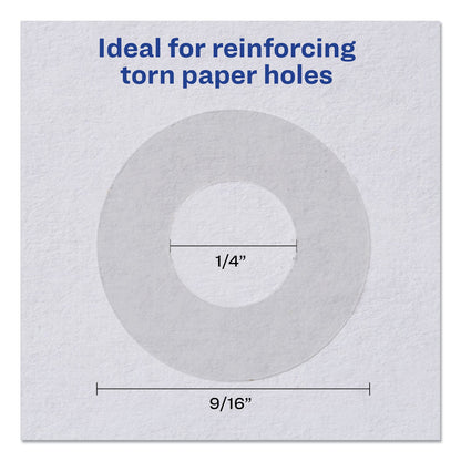 Avery Dispenser Pack Hole Reinforcements, 0.25" Dia, Clear, 200/Pack, (5721)