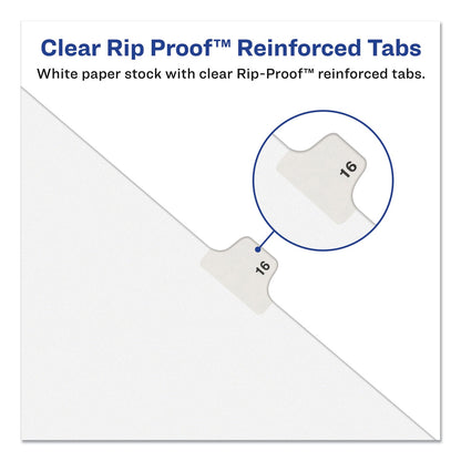 Avery Preprinted Legal Exhibit Side Tab Index Dividers, Avery Style, 10-Tab, 2, 11 x 8.5, White, 25/Pack