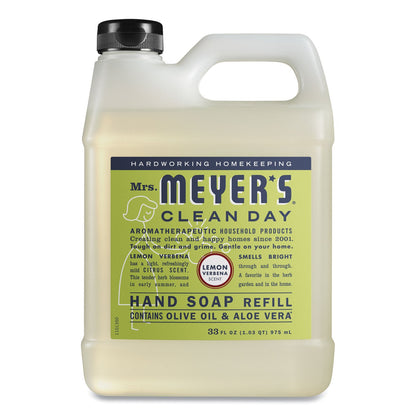 Mrs. Meyer's Clean Day Liquid Hand Soap, Lemon, 33 oz, 6/Carton