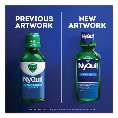 Vicks NyQuil Cold and Flu Nighttime Liquid, 12 oz Bottle