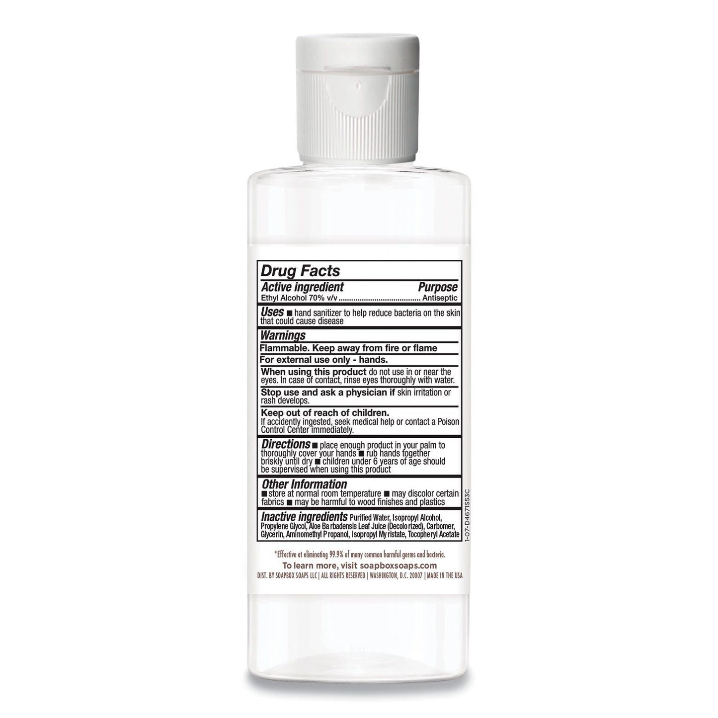 Soapbox 70% Alcohol Scented Gel Hand Sanitizer, 4 oz Flip-Top Bottle, Citrus Scent, 24/Carton