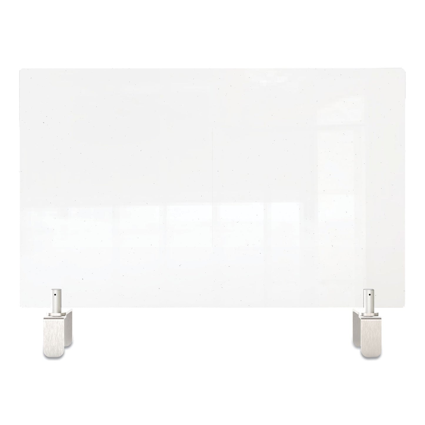 Ghent Clear Partition Extender with Attached Clamp, 36 x 3.88 x 24, Thermoplastic Sheeting