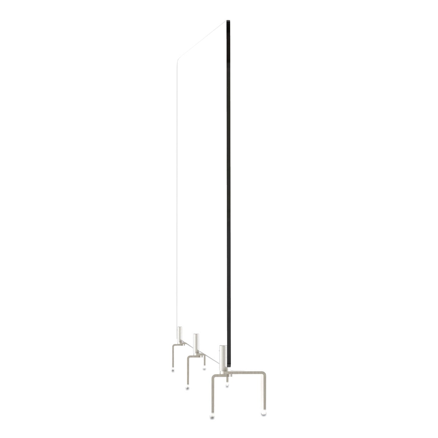 Ghent Clear Partition Extender with Attached Clamp, 48 x 3.88 x 18, Thermoplastic Sheeting