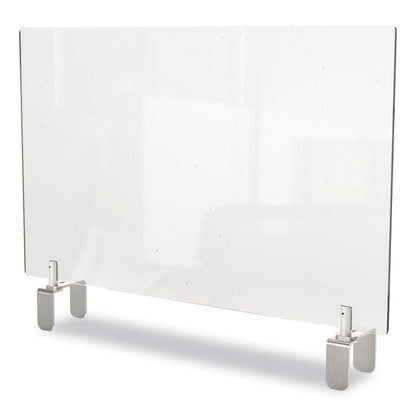 Ghent Clear Partition Extender with Attached Clamp, 29 x 3.88 x 30, Thermoplastic Sheeting