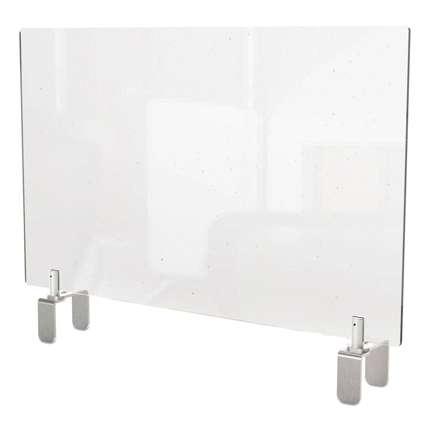 Ghent Clear Partition Extender with Attached Clamp, 42 x 3.88 x 18, Thermoplastic Sheeting