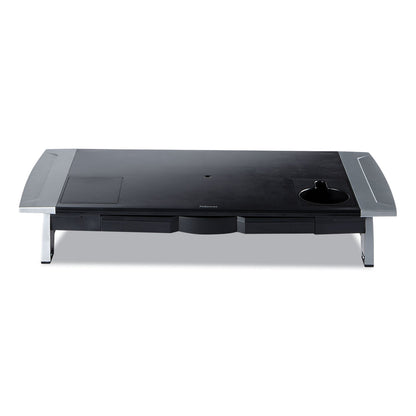 Fellowes Office Suites Premium Monitor Riser, 27" x 14" x 4" to 6.5", Black/Silver