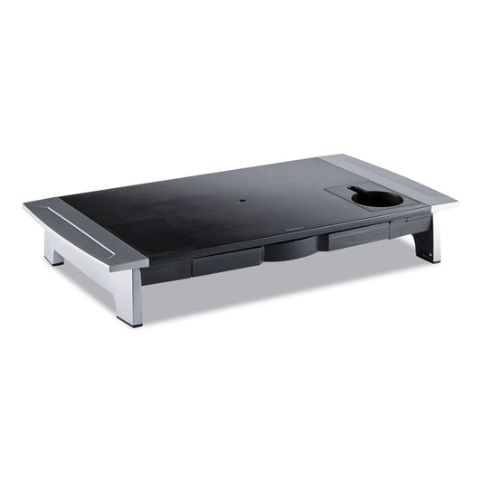 Fellowes Office Suites Premium Monitor Riser, 27" x 14" x 4" to 6.5", Black/Silver