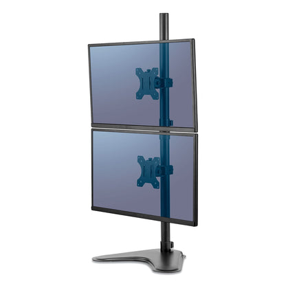 Fellowes Professional Series Freestanding Dual Stacking Monitor Arm, For 32" Monitors, 15.3" x 35.5" x 11", Black, Supports 17 lb