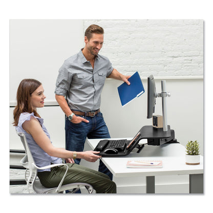Fellowes Lotus RT Sit-Stand Workstation, 48" x 30" x 42.2" to 49.2", Black