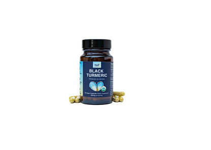 NUF  Organic Black Turmeric 350mg Whole Root Vegan Capsules  US Grown  Gluten Free   Non GMO  Joint Support   Healthy Inflammatory Response   Proper Immune Function