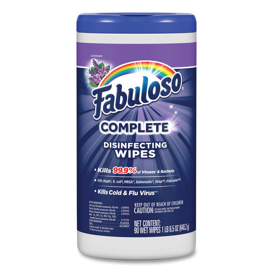 Fabuloso Multi Purpose Wipes, 7 x 7, Lavender, 90/Canister