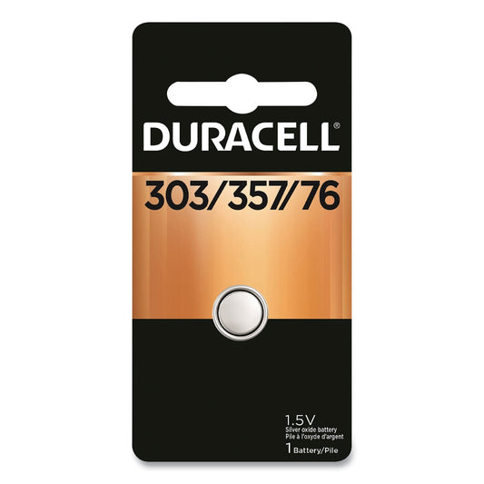 Duracell Button Cell Battery, 303/357, 1.5 V, 6/Box
