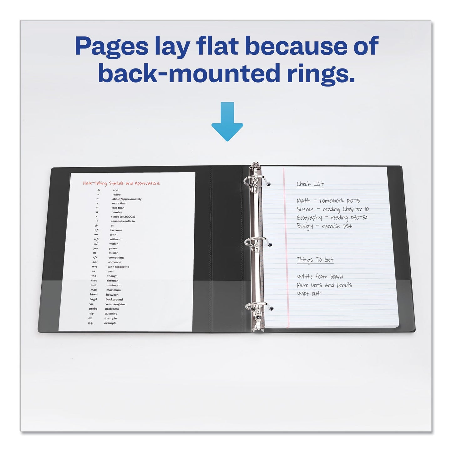 Avery Durable View Binder with DuraHinge and EZD Rings, 3 Rings, 2" Capacity, 11 x 8.5, Black, (9500)