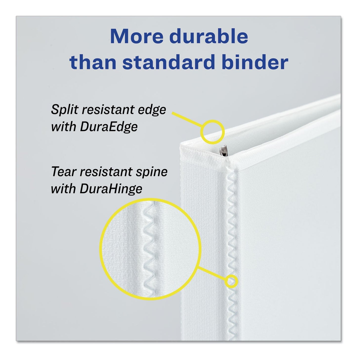 Avery Durable View Binder with DuraHinge and Slant Rings, 3 Rings, 1.5" Capacity, 11 x 8.5, White