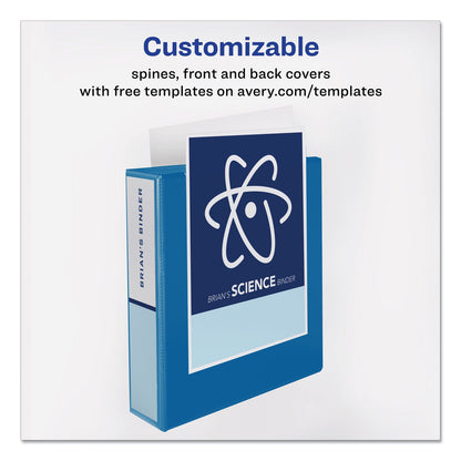 Avery Durable View Binder with DuraHinge and Slant Rings, 3 Rings, 1.5" Capacity, 11 x 8.5, Blue