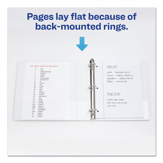 Avery Durable View Binder with DuraHinge and EZD Rings, 3 Rings, 1" Capacity, 11 x 8.5, White, (9301)