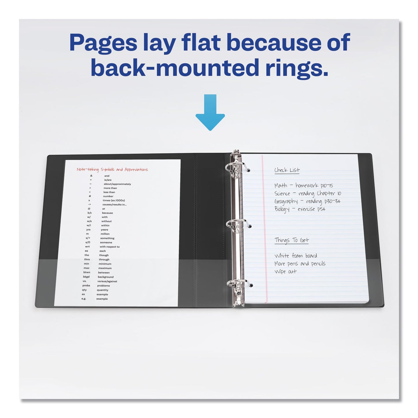Avery Durable View Binder with DuraHinge and EZD Rings, 3 Rings, 1" Capacity, 11 x 8.5, Black, (9300)