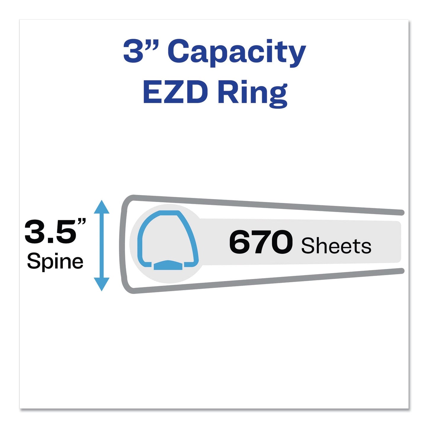 Avery Durable View Binder with DuraHinge and EZD Rings, 3 Rings, 3" Capacity, 11 x 8.5, Black, (9700)