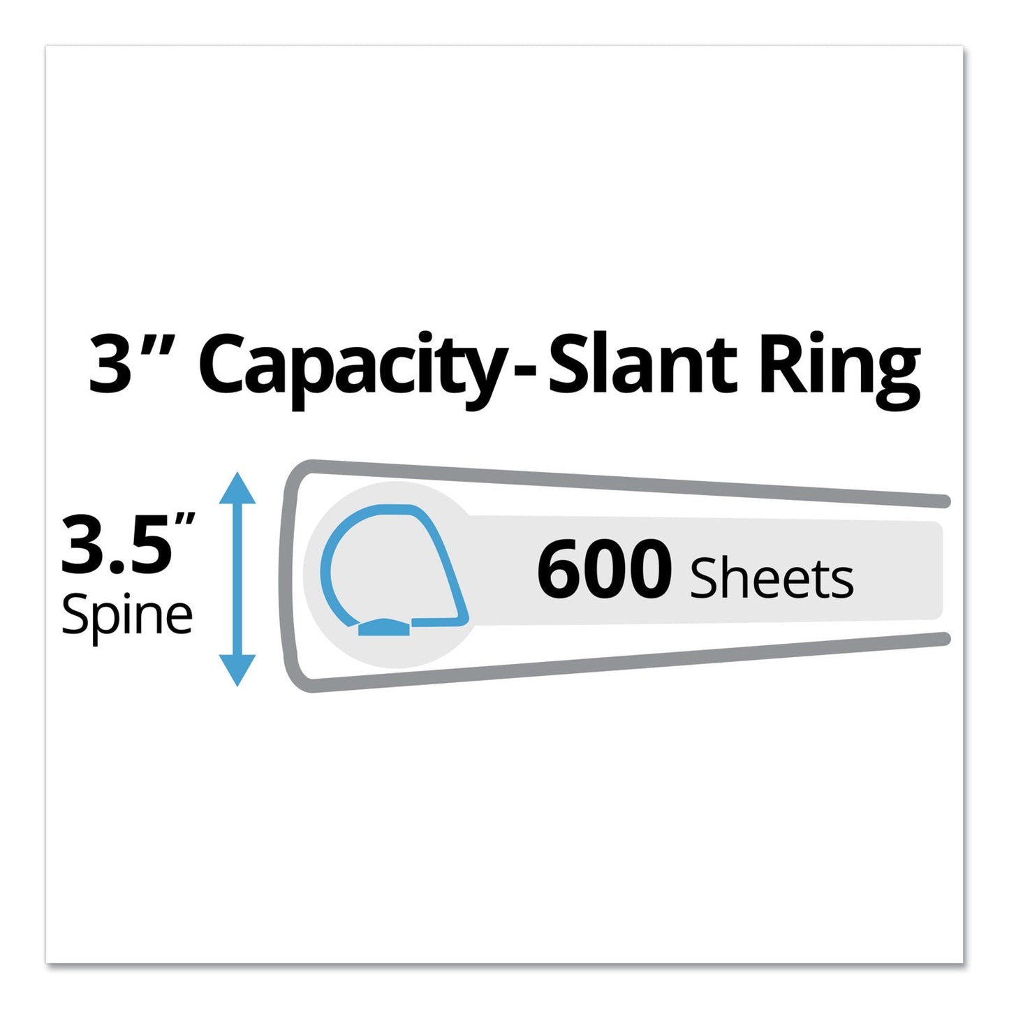 Avery Durable View Binder with DuraHinge and Slant Rings, 3 Rings, 3" Capacity, 11 x 8.5, Black