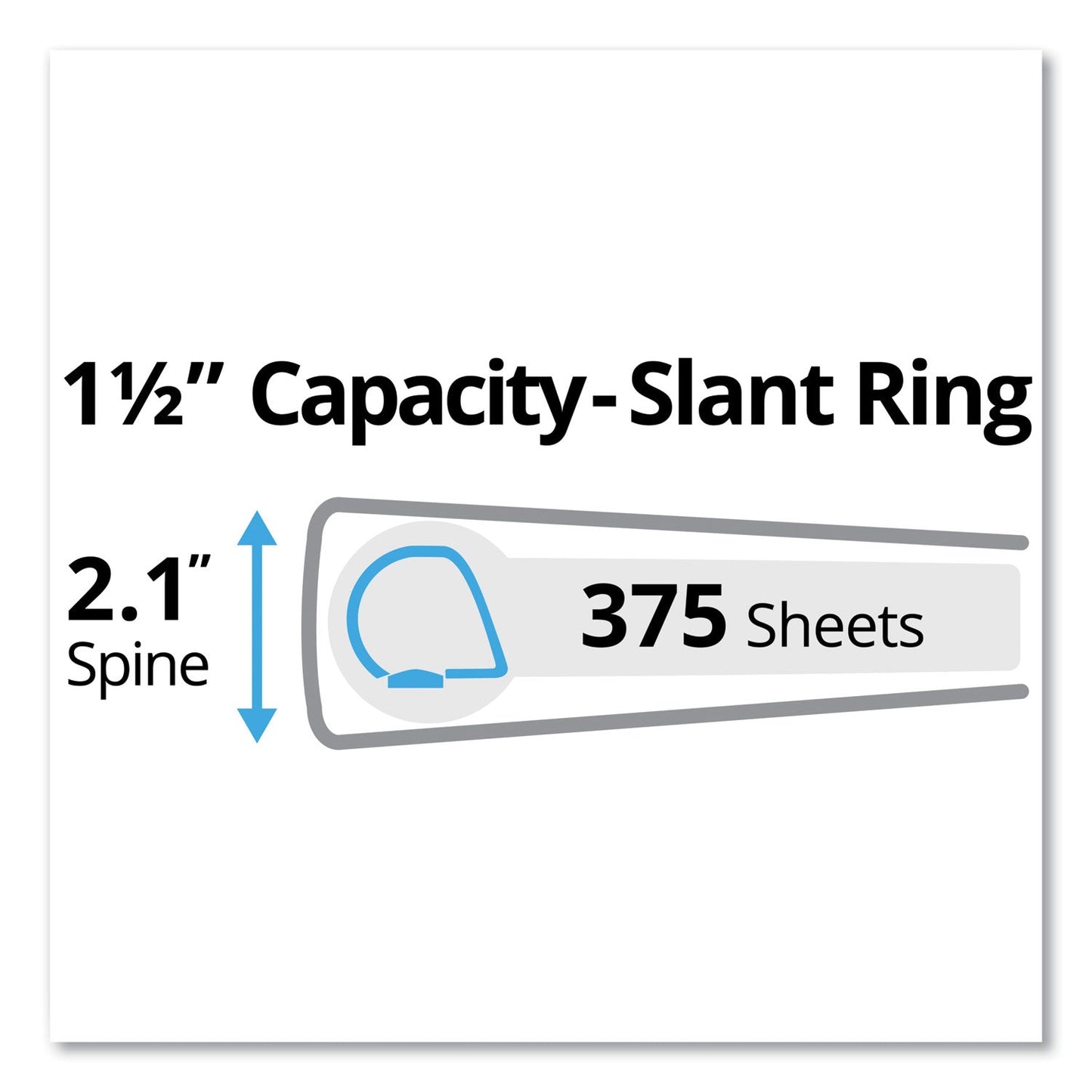 Avery Durable Non-View Binder with DuraHinge and Slant Rings, 3 Rings, 1.5" Capacity, 11 x 8.5, Black