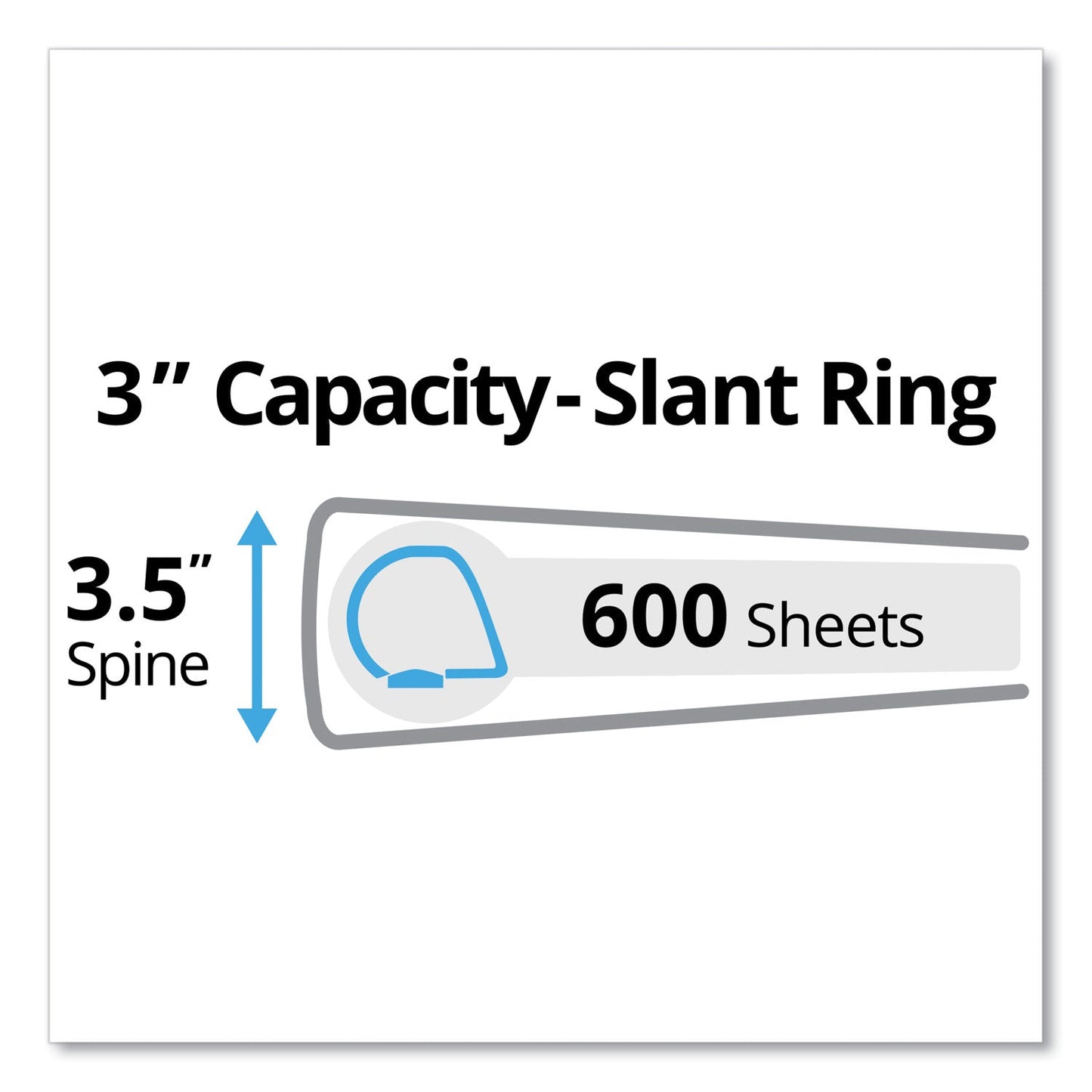 Avery Durable Non-View Binder with DuraHinge and Slant Rings, 3 Rings, 3" Capacity, 11 x 8.5, Black