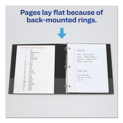 Avery Mini Size Durable Non-View Binder with Round Rings, 3 Rings, 1" Capacity, 8.5 x 5.5, Black