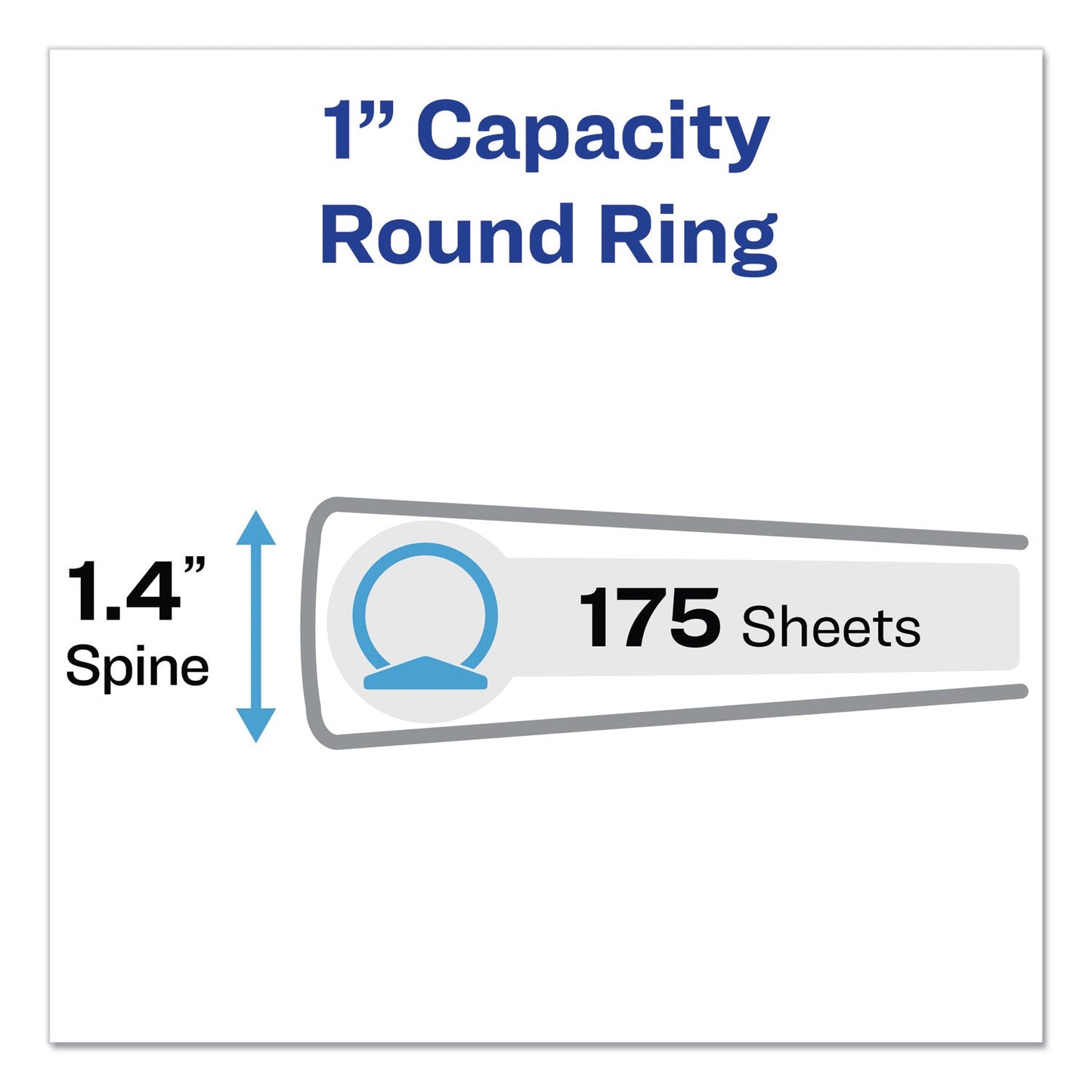 Avery Showcase Economy View Binder with Round Rings, 3 Rings, 1" Capacity, 11 x 8.5, Black