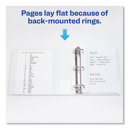 Avery Showcase Economy View Binder with Round Rings, 3 Rings, 3" Capacity, 11 x 8.5, White