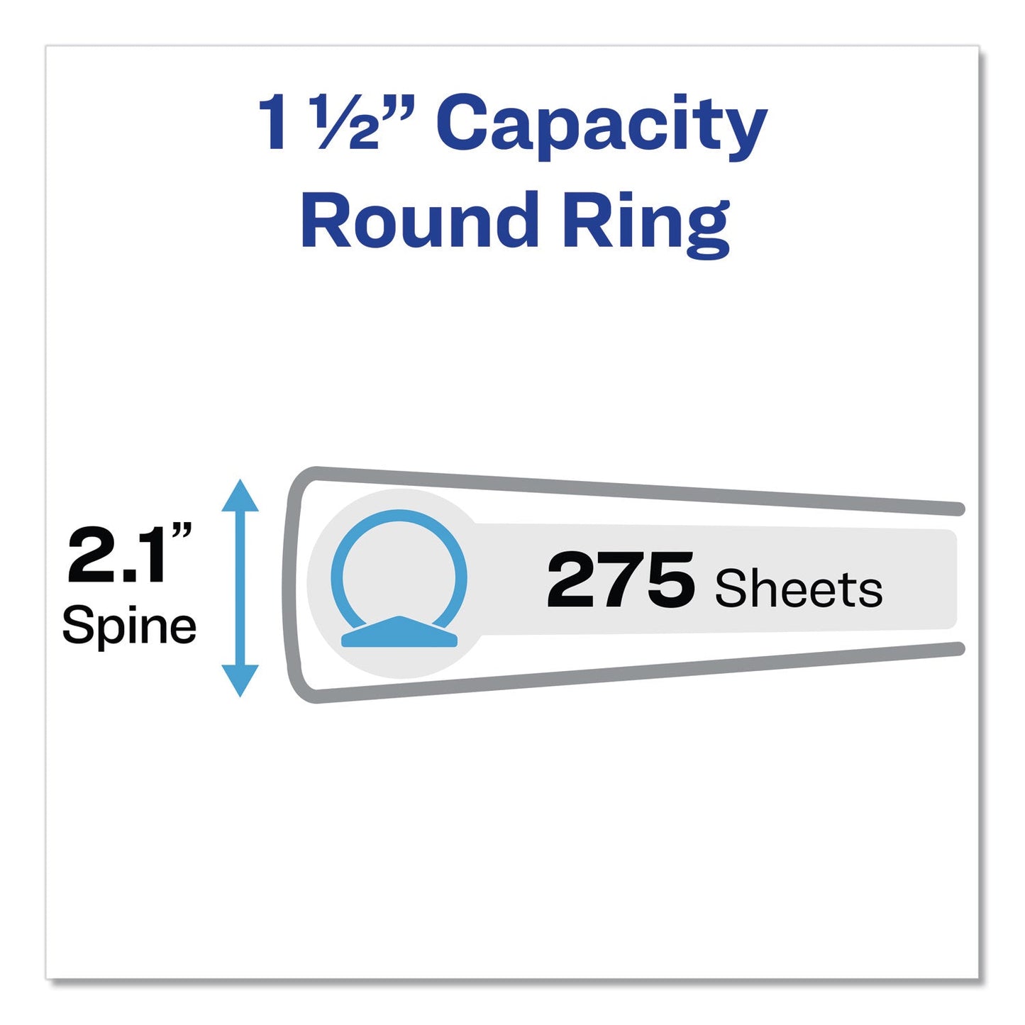 Avery Showcase Economy View Binder with Round Rings, 3 Rings, 1.5" Capacity, 11 x 8.5, White