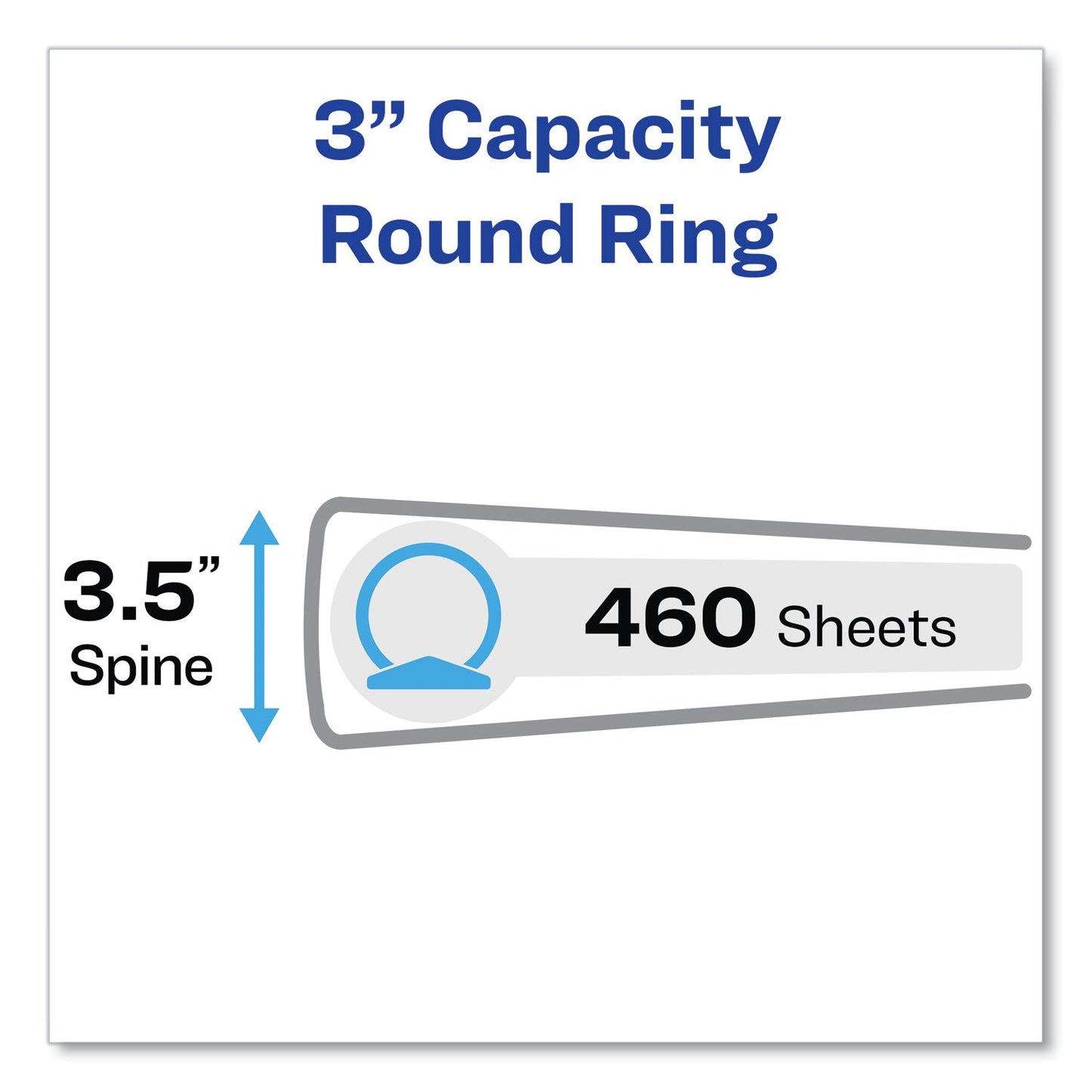 Avery Economy View Binder with Round Rings , 3 Rings, 3" Capacity, 11 x 8.5, White, (5741)
