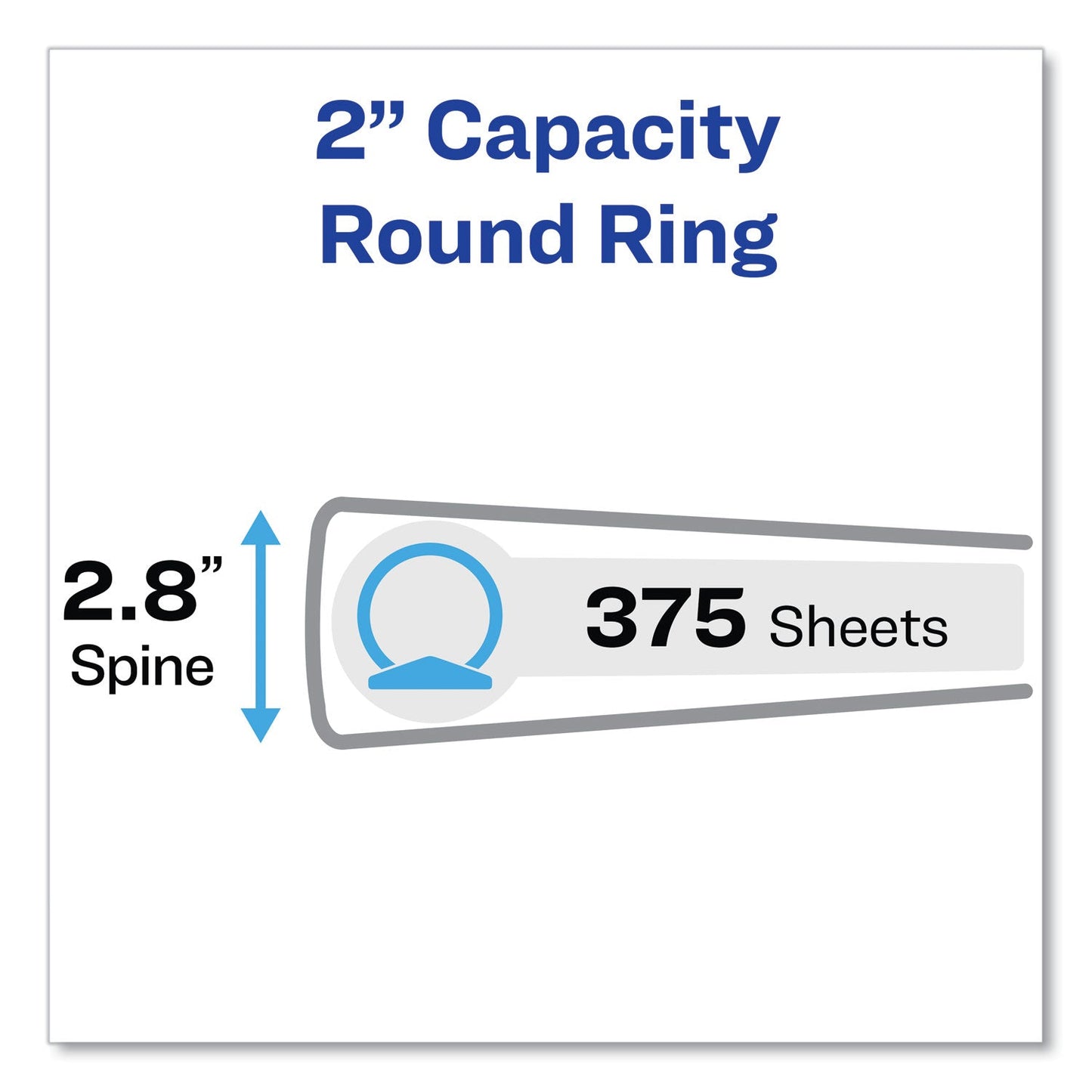 Avery Economy View Binder with Round Rings , 3 Rings, 2" Capacity, 11 x 8.5, Black, (5730)