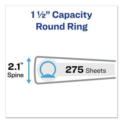 Avery Economy View Binder with Round Rings , 3 Rings, 1.5" Capacity, 11 x 8.5, Black, (5725)