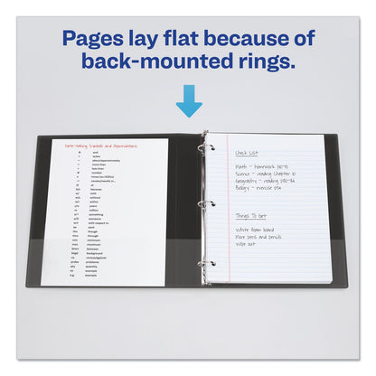 Avery Economy View Binder with Round Rings , 3 Rings, 1.5" Capacity, 11 x 8.5, Black, (5725)