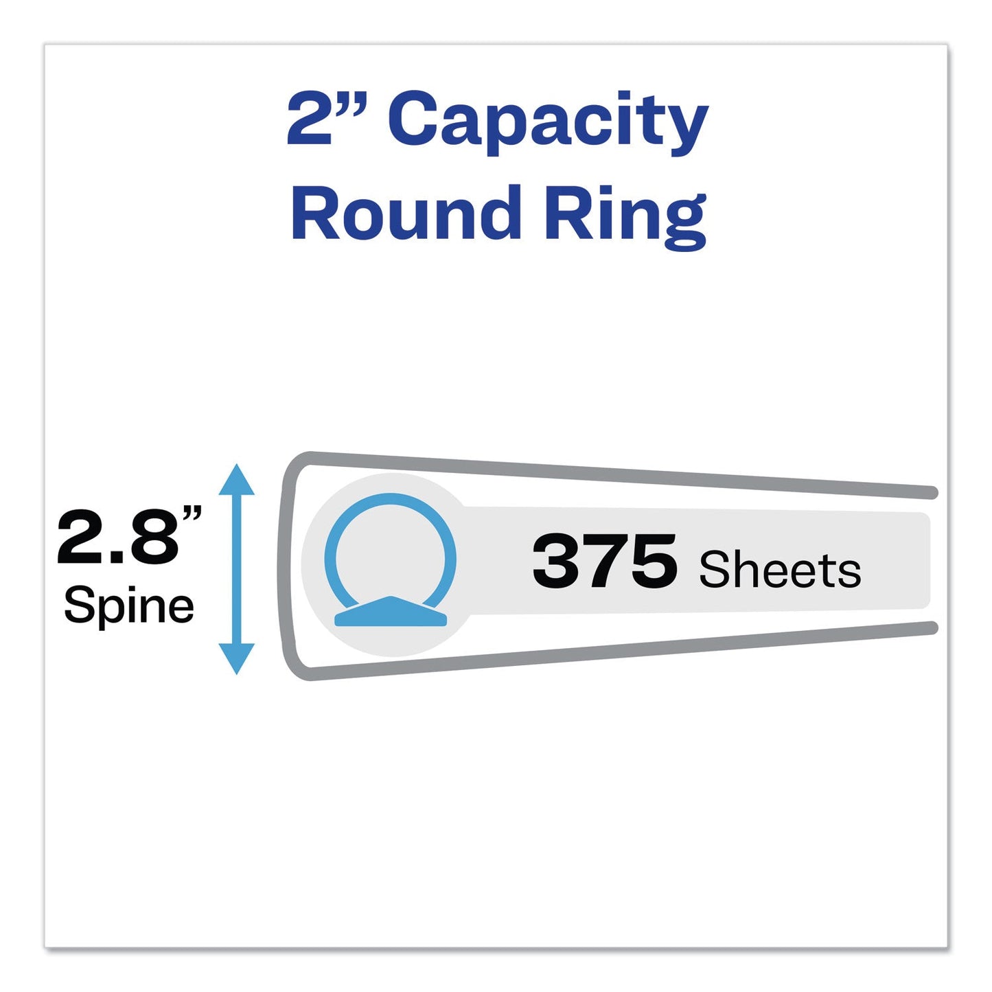 Avery Economy Non-View Binder with Round Rings, 3 Rings, 2" Capacity, 11 x 8.5, Black, (3501)