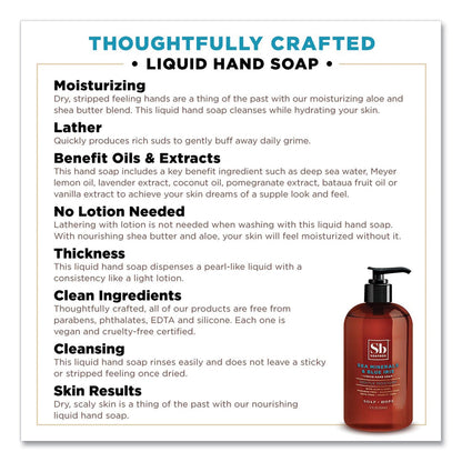 Soapbox Hand Soap, Sea Minerals and Blue Iris, 12 oz, 12/Carton