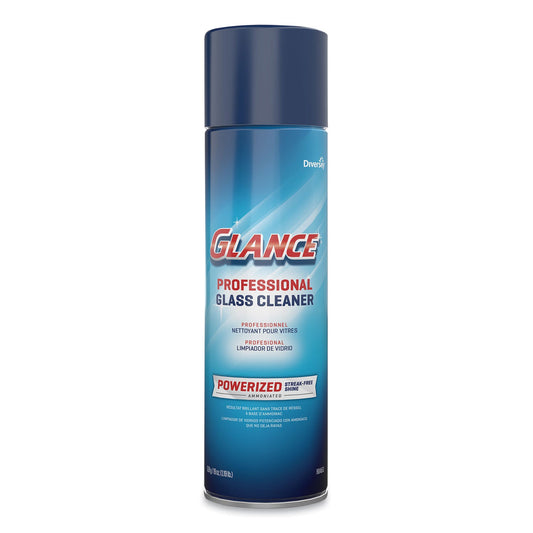 Diversey Glance Powerized Glass and Surface Cleaner, Ammonia Scent, 19 oz Aerosol Spray, 12/Carton