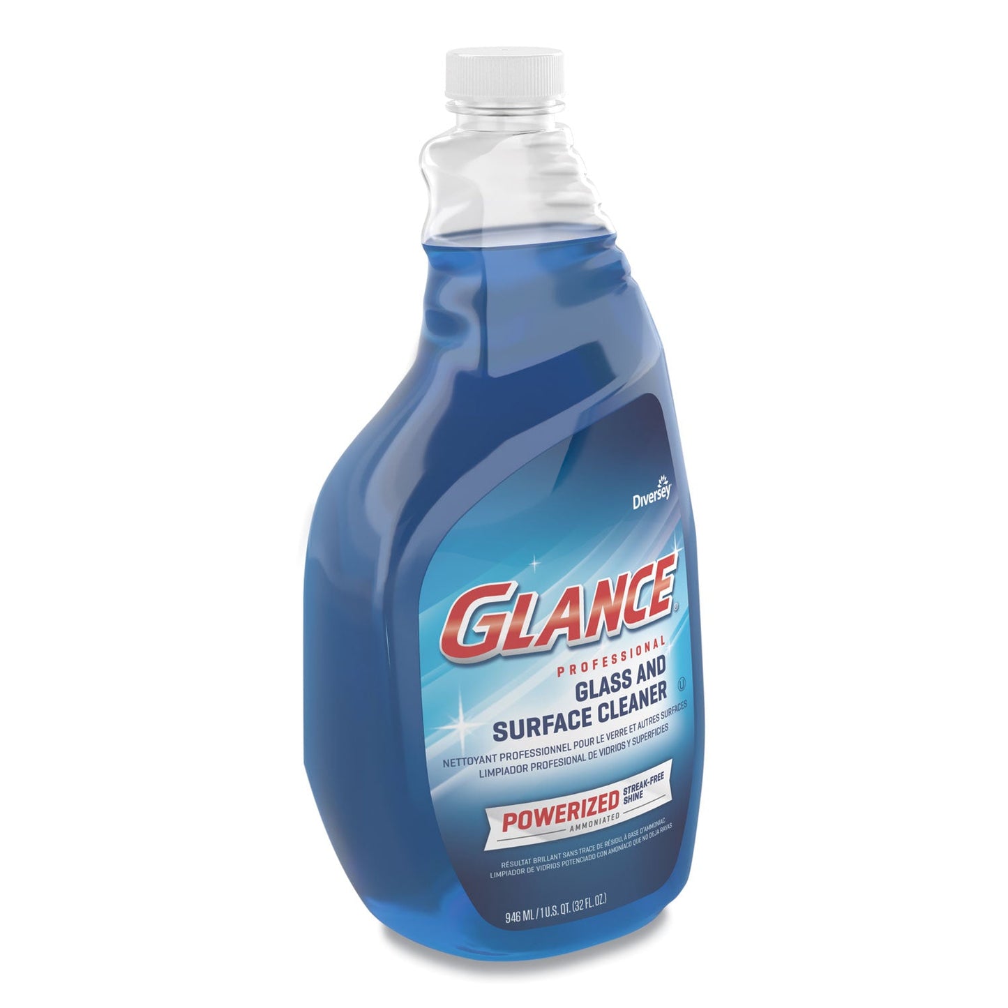 Diversey Glance Powerized Glass and Surface Cleaner, Liquid, 32 oz, 4/Carton