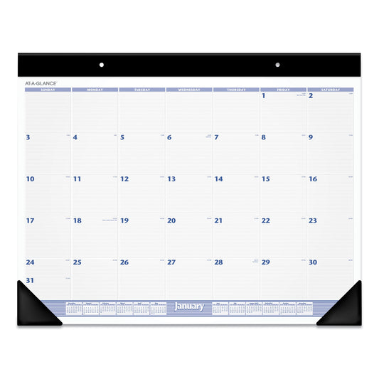 AT-A-GLANCE Desk Pad, 24 x 19, White Sheets, Black Binding, Black Corners, 12-Month (Jan to Dec): 2023