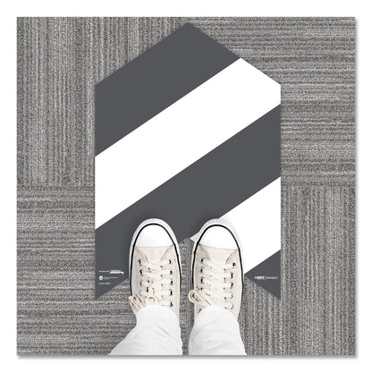 Tabbies BeSafe Carpet Decals, New Traffic Pattern For Your Safety; Please Follow The Signs, 12 x 18, White/Gray, 7/Pack