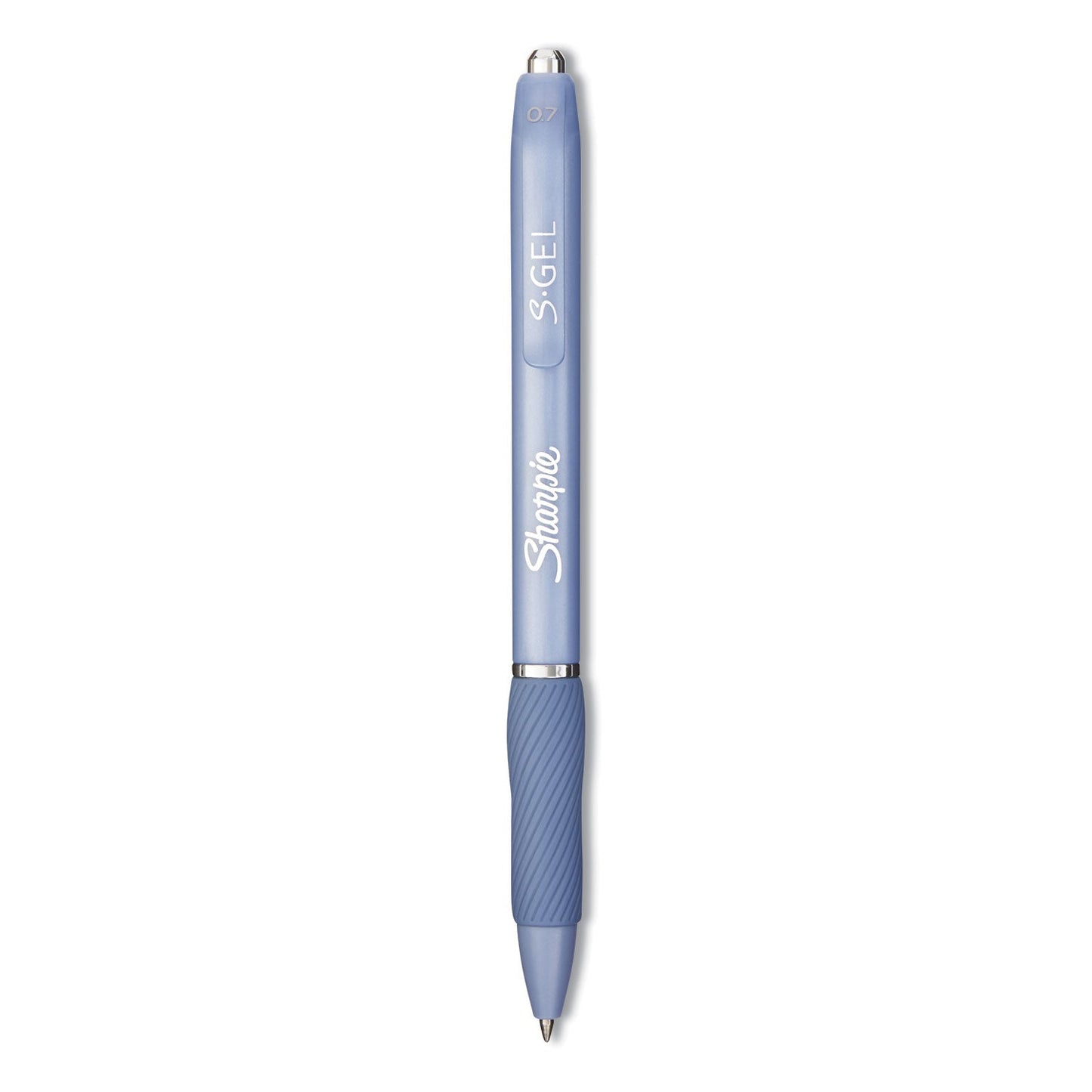 Sharpie S-Gel Fashion Barrel Gel Pen, Retractable, Medium 0.7 mm, Black Ink, Frost Blue Barrel, Dozen