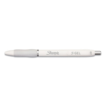 Sharpie S-Gel Fashion Barrel Gel Pen, Retractable, Medium 0.7 mm, Black Ink, Pearl White Barrel, Dozen