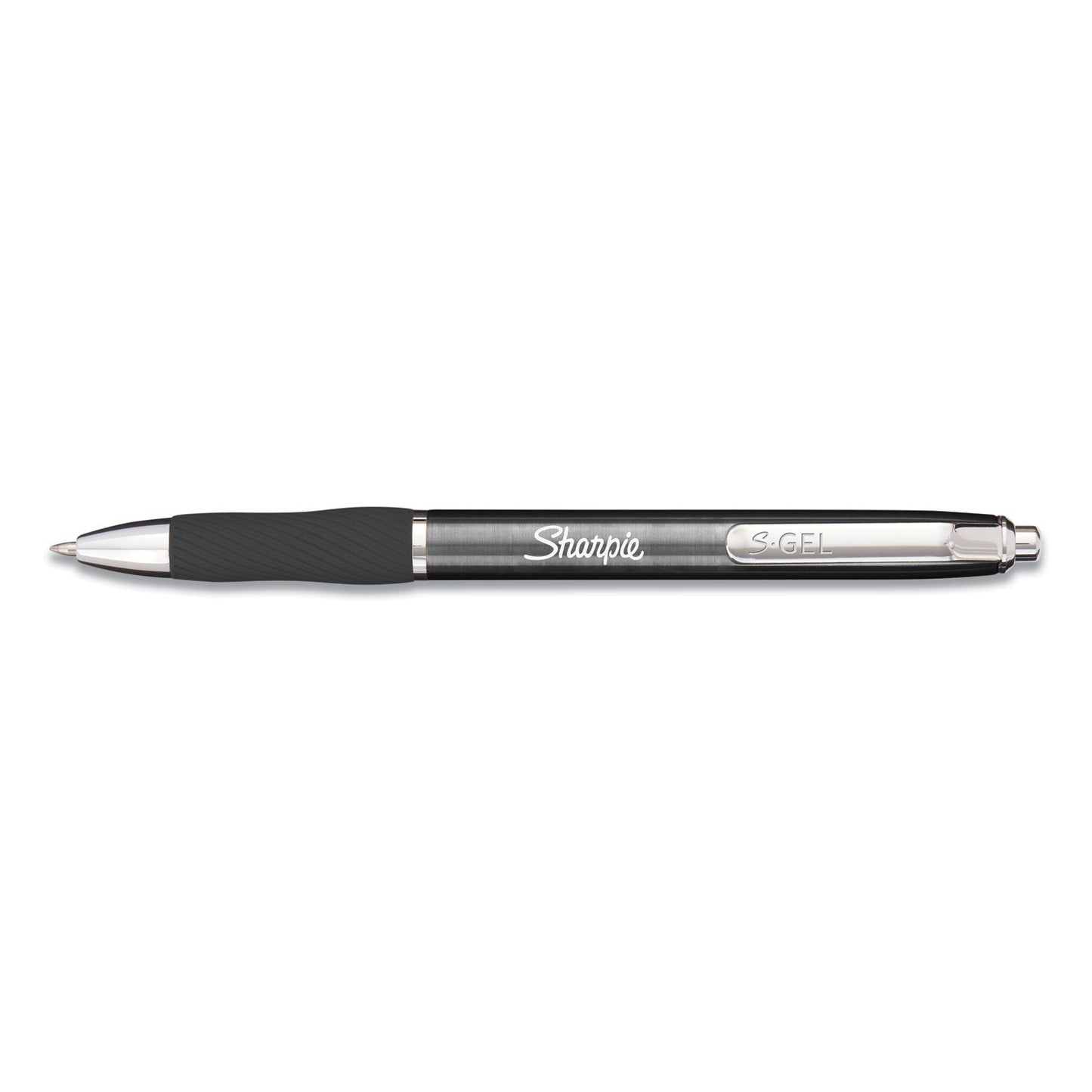Sharpie S-Gel Premium Metal Barrel Gel Pen, Retractable, Medium 0.7 mm, Black Ink, Gun Metal Gray Barrel, Dozen